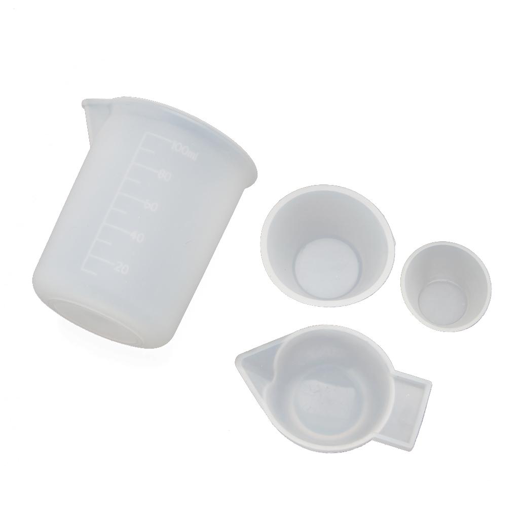 4 Pieces/Set Silicone Resin Measuring Cups Epoxy Resin Casting & Mixing Supplies