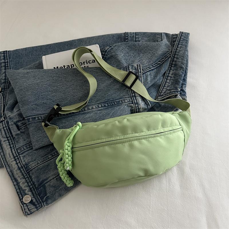 Niche Fanny Pack Повседневная Простая Сумка На Плечо Простая Модная Сумка-Месседжер Нагрудная Сумка Трендовая Спортивная Сумка зелёный