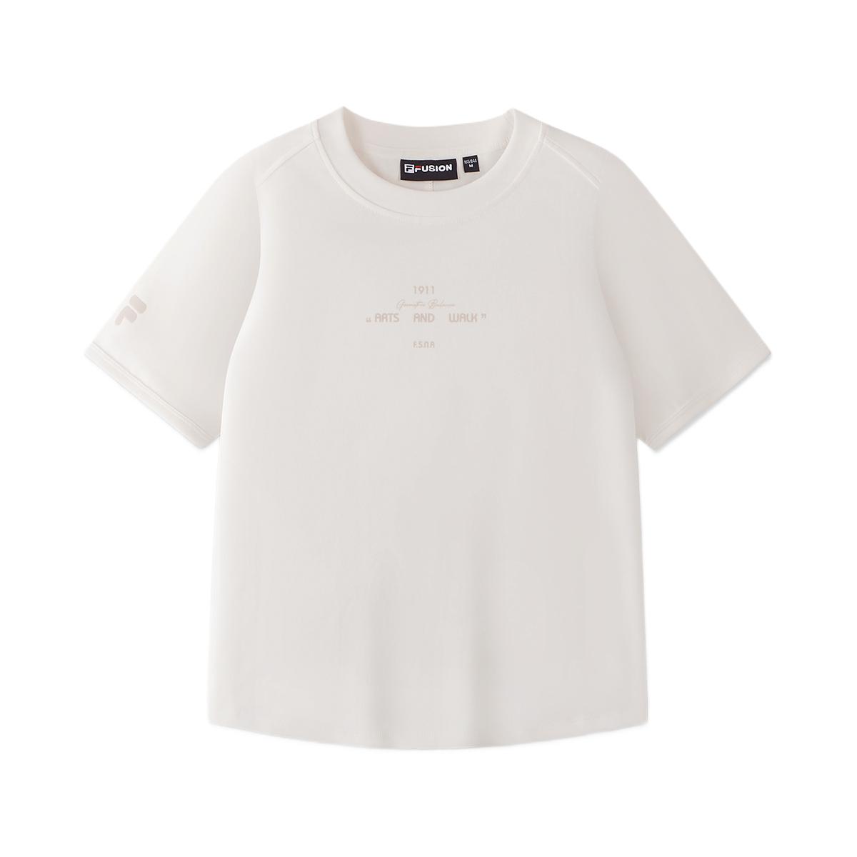 Fila Fusion Solid Color Pullover Round Neck T-Shirt Women Tops T11W625105GWT S