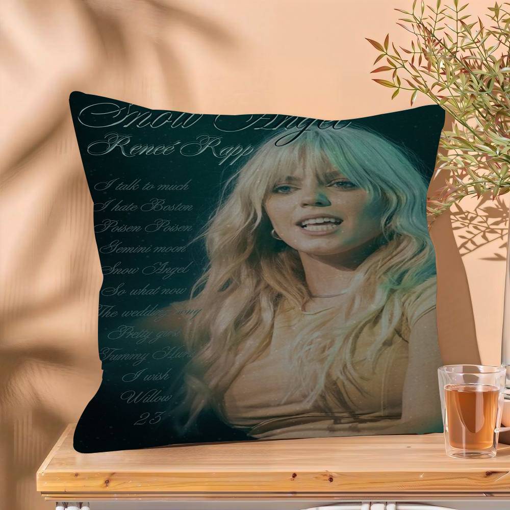Pop Singer Actor Renee Rapp Personalized Pillow Cover Kids Bedroom Wild Party Decor Pillowcase Kid Birthday Shower Gift