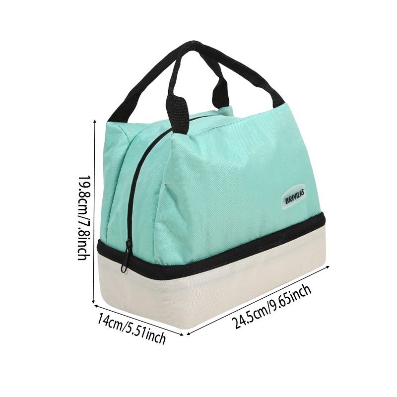 Double Layer Insulated Lunch Bag Cooler Bag With Strap Portable Thermal Food Bag For Work School Kids
