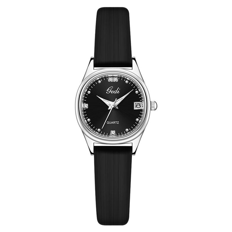 Small Student Watch Niche High-End Calendar Watch Women'S Light Luxury High-Value Oval Watch