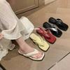 [Su Yinyin of the Same Style] Super JI Welfare Payment~ Square Toe Slope Heel Beach Flip-flops Women's Sandals Outside