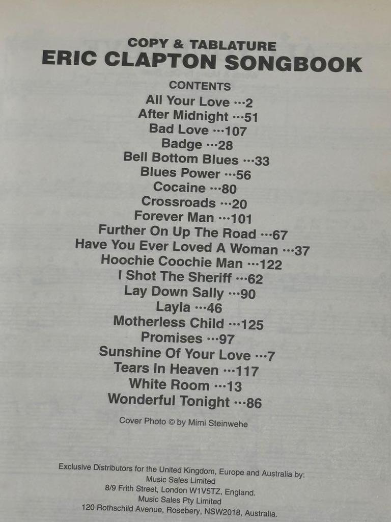 [USED] Copy & Tablature Eric Clapton Songbook