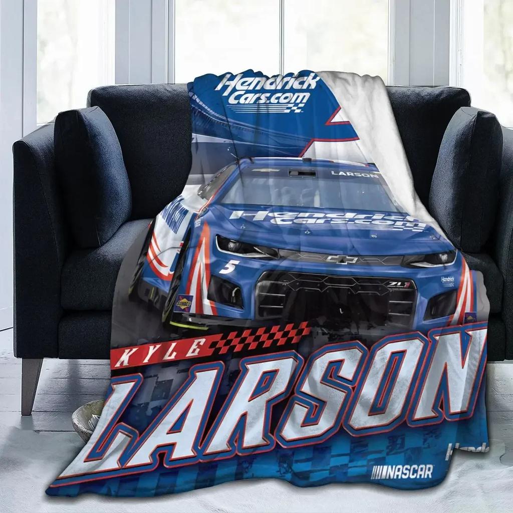 Kyle Larson 5 All Season Fleece Blanket Throw Ultra Soft Flannel Blanket Digital Printed Premium Fluffy Microfiber Fleece