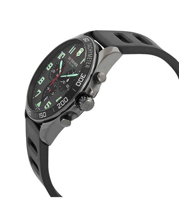 Victorinox Relógio masculino Swiss Army Fieldforce Sport cronógrafo com pulseira de borracha mostrador cinza quartzo VIC241891 100M