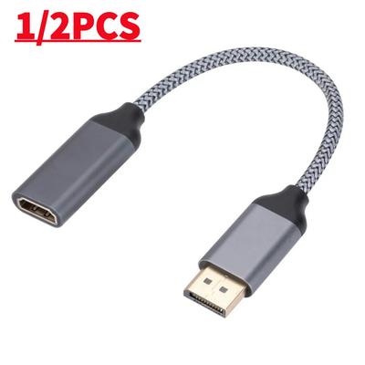 4K 60Hz DP zu HDMI-kompatibler Kabeladapter Stecker auf Buchse DisplayPort DP zu HDMI-kompatibler Adapter für HP/DELL Laptop PC