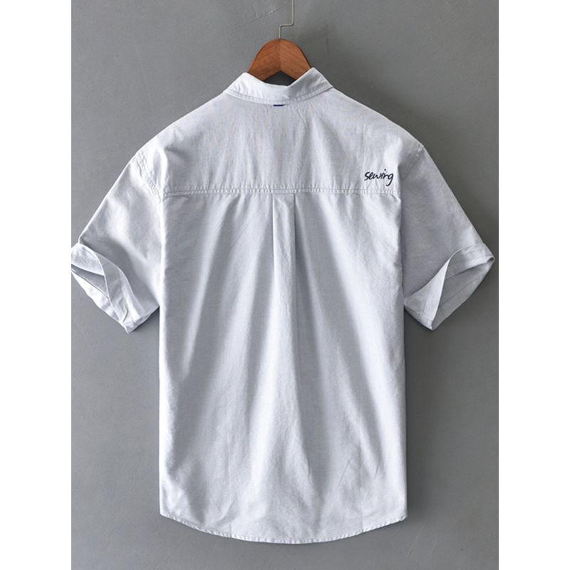 Summer Oxford Short-Sleeved Casual Shirt for Men, Hong Kong Style, High-End Quality, Versatile, Loose Half-Sleeved Casual Shirt