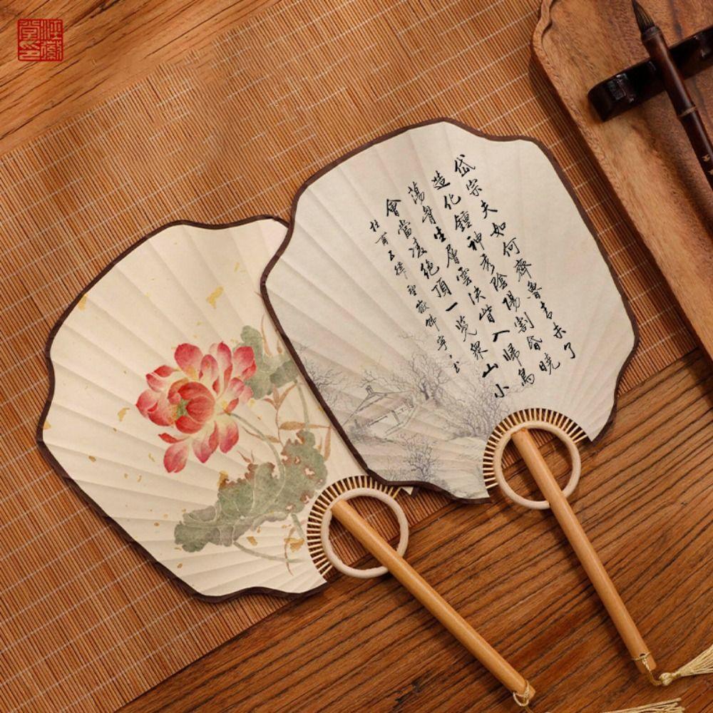DIY Calligraphy Vintage  Group Fan Elegant Design Hand Fan Xuan Paper Fan  Home Decoration
