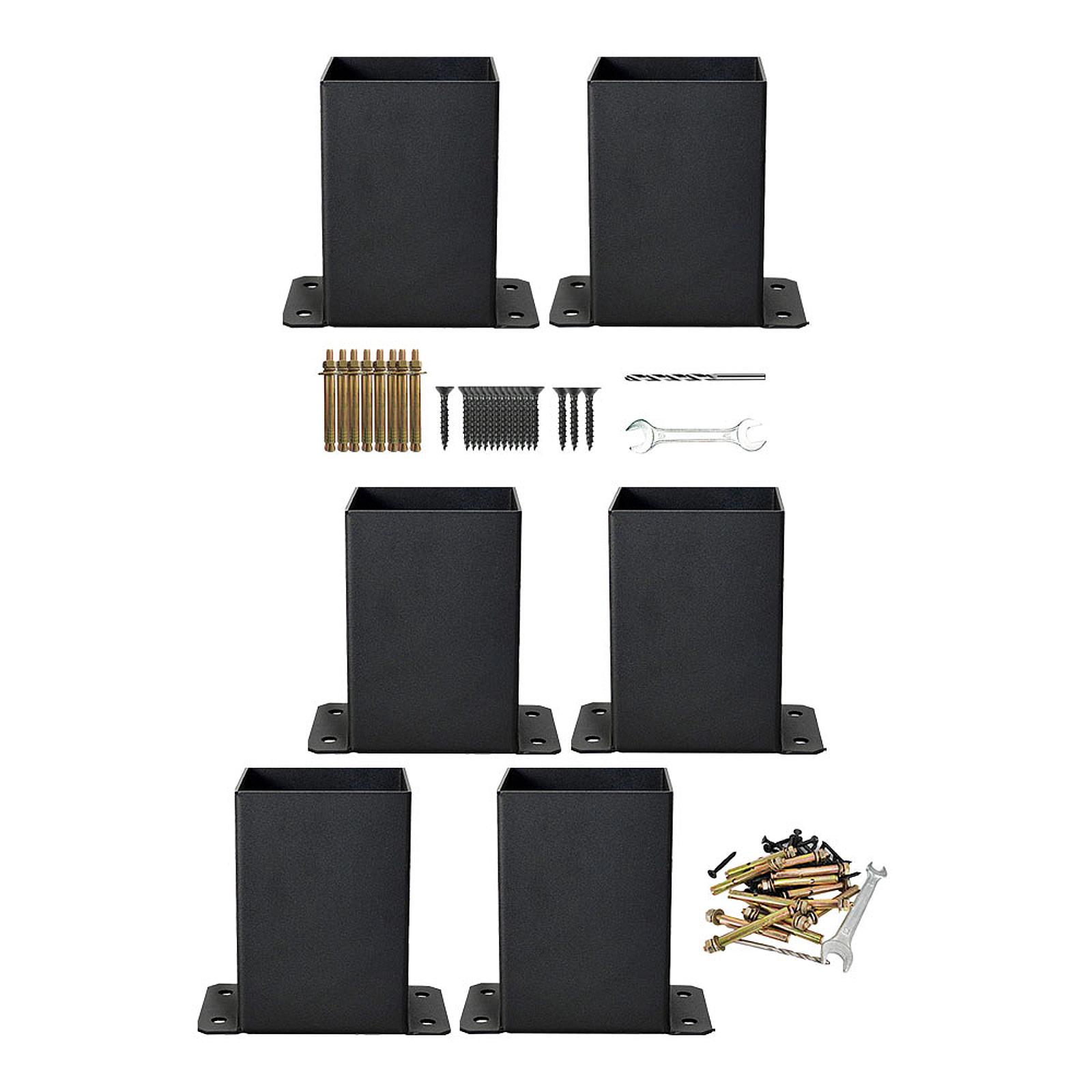 Post Base Post Bracket Kit Solid Steel for Wood or Concrete Floors Versatile