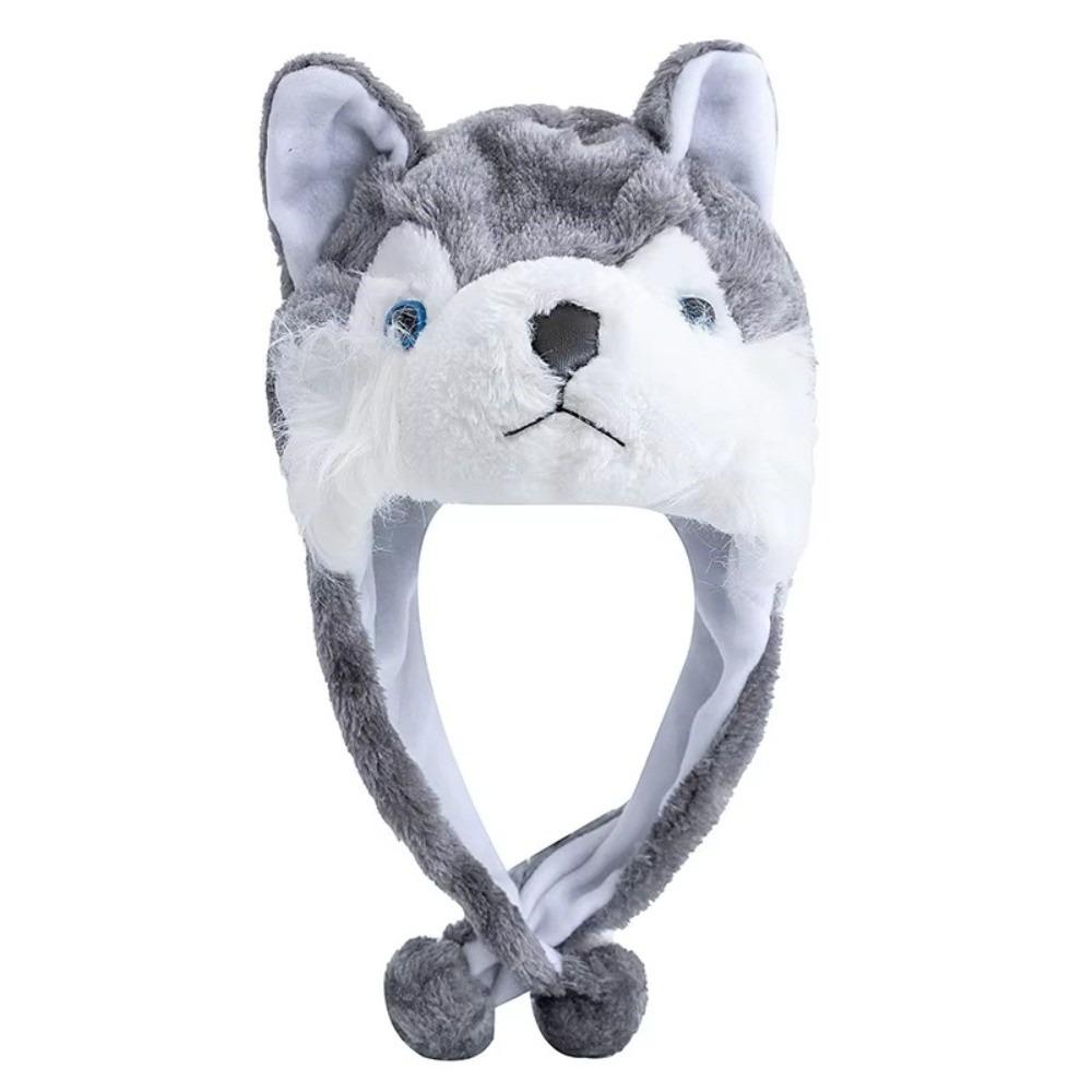 Tiger Animal Earflap Cap Pig Ear Protection Hat Kawaii Plush Beanies Women