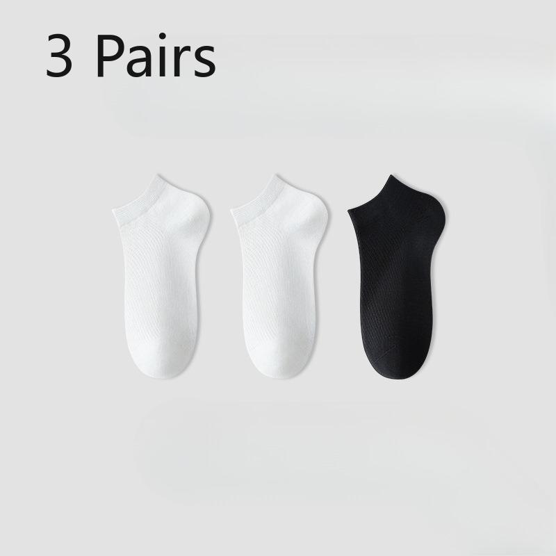 3 Pairs of Women's Summer Thin Candy Colored Mesh Breathable and Invisible Boat Socks