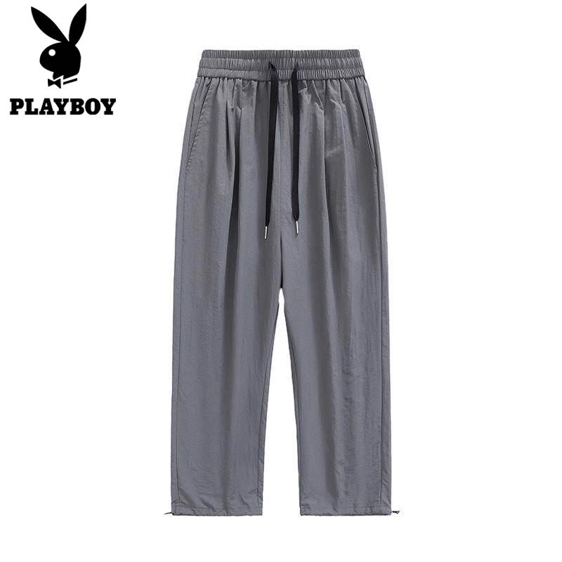 PLAYBOY Men's Ice Silk Nine-Point Casual Pants