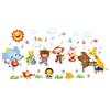 Cartoon Animal Wall Sticker Music Party Plane Balloon Decor Kids Room Nursery Vinyl Removable Decals