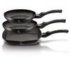 Set Of 3 Granite Pans Berlinger Haus Bh-6157 Black Silver