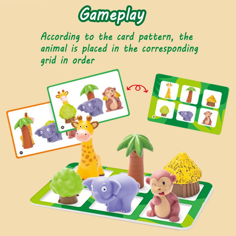 Kids Animal Matching Game Montessori Space Logical Training Imagination Board Thinking Challenge Intellectual Sensory Parish Toy