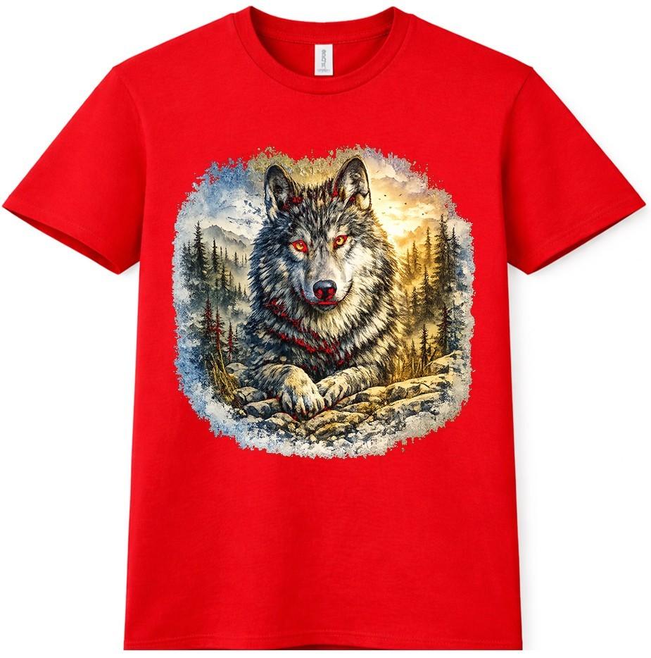 Wolf T-Shirt Howling Animal Lover Gift Wildlife Nature Forest Tattoo Graphic Tee S
