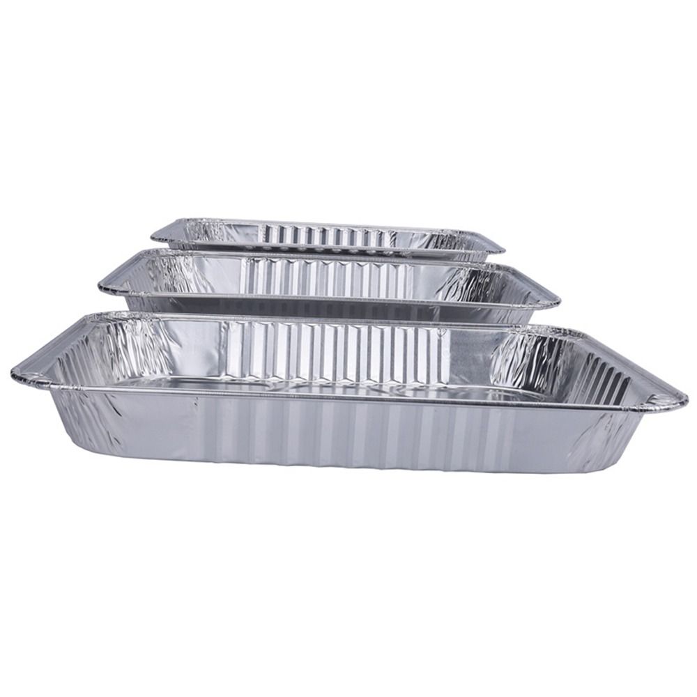5Pcs 12 Inch Aluminum Foil Box Non-stick Baking Tray Portable Food Container  Oven BBQ Baking Tools