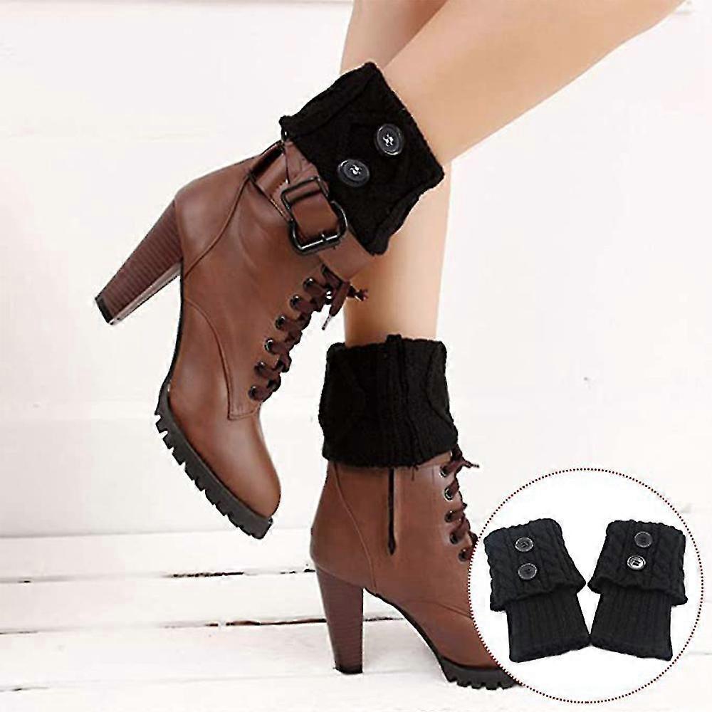3 Pairs Womens Short Boots Socks Crochet Knitted Boot Cuffs For Winter Warm