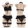 Japanese Women Lingerie Set Clothing Lace Ruffle Underwear Kawaii Costume Maid Transparent Exotic Sleepwear