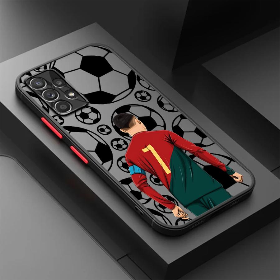 Case for Samsung Galaxy A34 A36 A54 A35 A14 A23 A53 A16 A15 A52S A72 A17 A52 A73 A33 A56 A55 Phone Cover Soccer Football Number