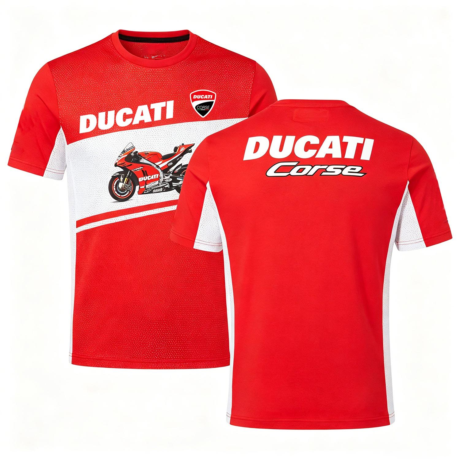 Ducati Heren  Corse Racing T-shirt Korte Mouw Heren T-shirt MotoGP Racing Print Korte Mouw Casual Tops M