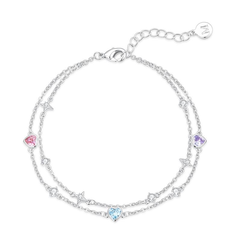 Barbie crystal bracelet [ Crystal* Heart to Heart] Light luxury niche romantic ritual, lovers commemorate boys' confession O-Ba2605007