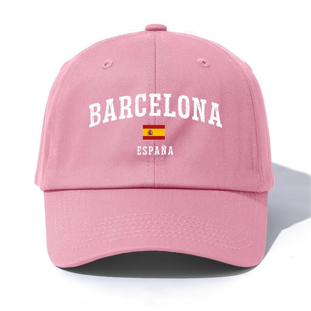 Pc BARCELONA Print Baseballkappe für ErwachseneMinimalistischer Retro-Stil Lässig Weich Verstellbar Dad HatPerfekt als Geschenk