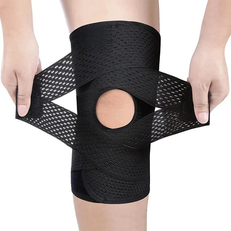 Compression Knee Support Brace Air Mesh Fabric Side Stabilizers for Meniscus Tear Arthritis Knee Pain Relief
