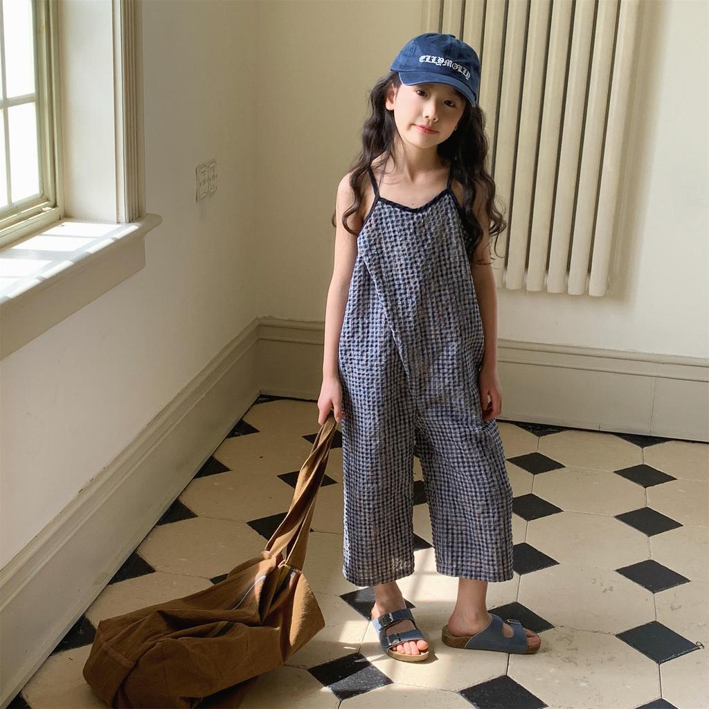 Children's Clothing, Girls' Summer Clothes, Camisole Jumpsuit, Summer Jumpsuit, Wide Leg Cropped Pants