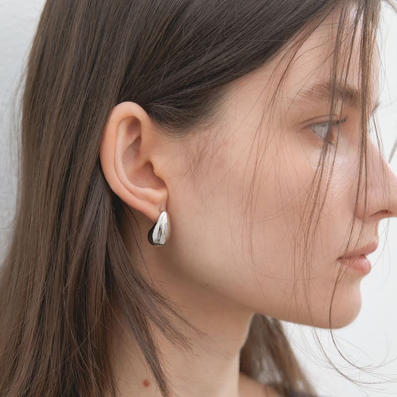 halden polka dots point earrings (E029_silver)