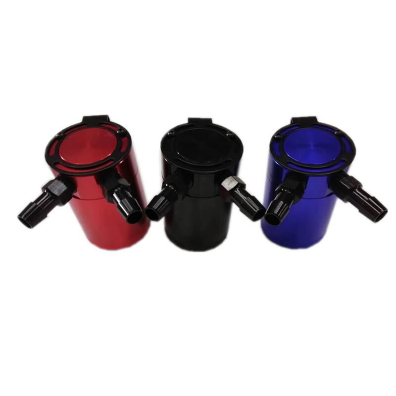 SPSLD Durable Racing Baffled 2-Port Oil Catch Can Tank Auto Vehicle Replacement Air-Oil Separator Waste Gas Oil Recover Pot