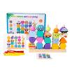 Montessori Wooden Beads Mastery Kit: Fine Motor Skills Builder For Toddlers 2-5 Stacking Blocks Lacing Beads Travel Learning Toy