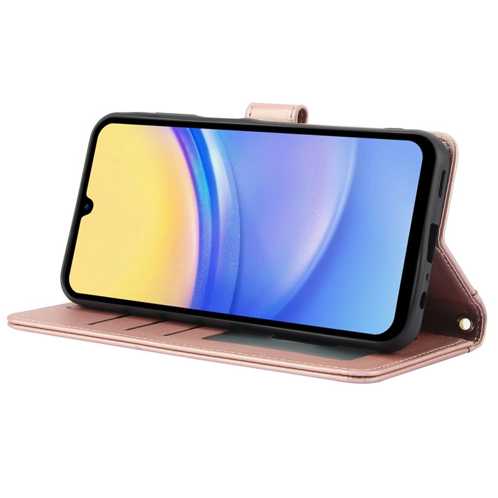 SY-003 For Samsung Galaxy A25 5G (Global) (161.0 x 76.5 x 8.3mm) Case PU Leather Phone Wallet Cover with Hand Strap