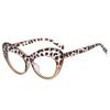 SO&EI Retro Clear Anti-Blu-Ray Lens Eyewear Fashion Colorful Cat Eye Women Optical Glasses Frame Spring Hinge Men Leopard Frame