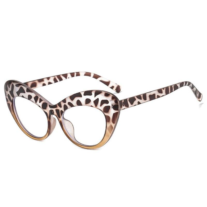 SO&EI Retro Clear Anti-Blu-Ray Lens Eyewear Fashion Colorful Cat Eye Women Optical Glasses Frame Spring Hinge Men Leopard Frame