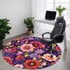 1 Stück Teppich mit Blumenmuster, Runder rutschfester langlebiger großer Büroteppich, Geeignet für das Büro