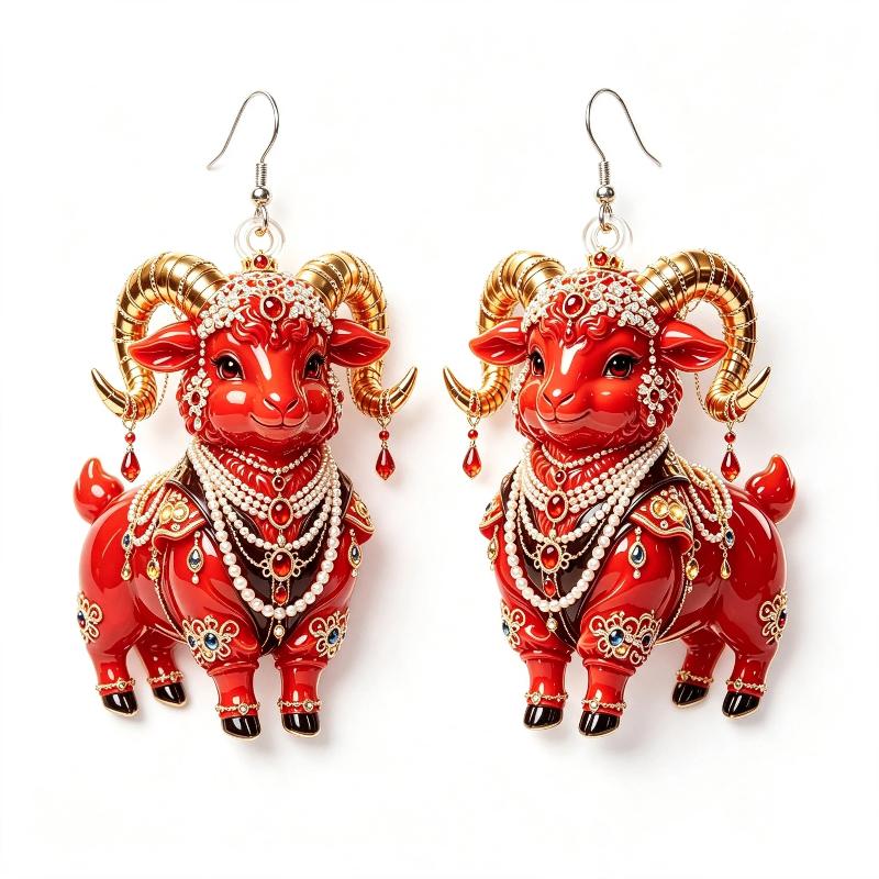 Cartoon Sheep Earrings 1 Pair 2D Flat Acrylic Animal Jewelry Hypoallergenic for Animal Lovers Party Wear Perfect Gift