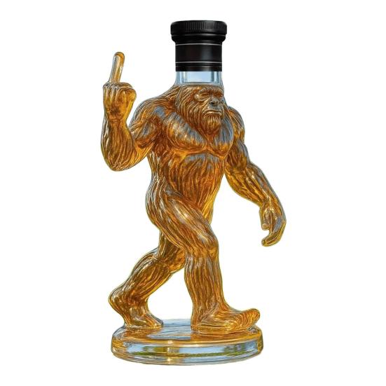 Savage Whiskey Bottle Decanter for Men Unique Wine Decanter Funny Savage Shaped Glass Quirky Gift for Sasquatch Enthusiasts