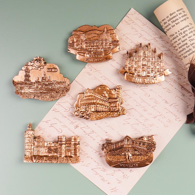 6 Pcs Scenic Spot Fridge Magnets World-Famous Buildings Fridge Magnets Home Fridge Decorative Magnets