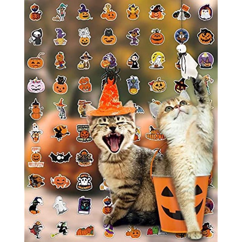 100PCS Halloween Pumpkin Stickers, Waterproof Household Decoration Stickers, Reusable Fashion Stickers