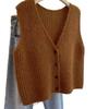 Korean new thick needle retro simple single-breasted sleeveless stacked knitted vest women commuting knitted outer women