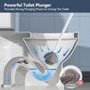 Unique Toilet Plunger and Brush, Silicone Brush and Heavy Duty Toilet Plunger Set with Ventilated Holder, 2-in-1 Toilet Brush and Plunger Combo for