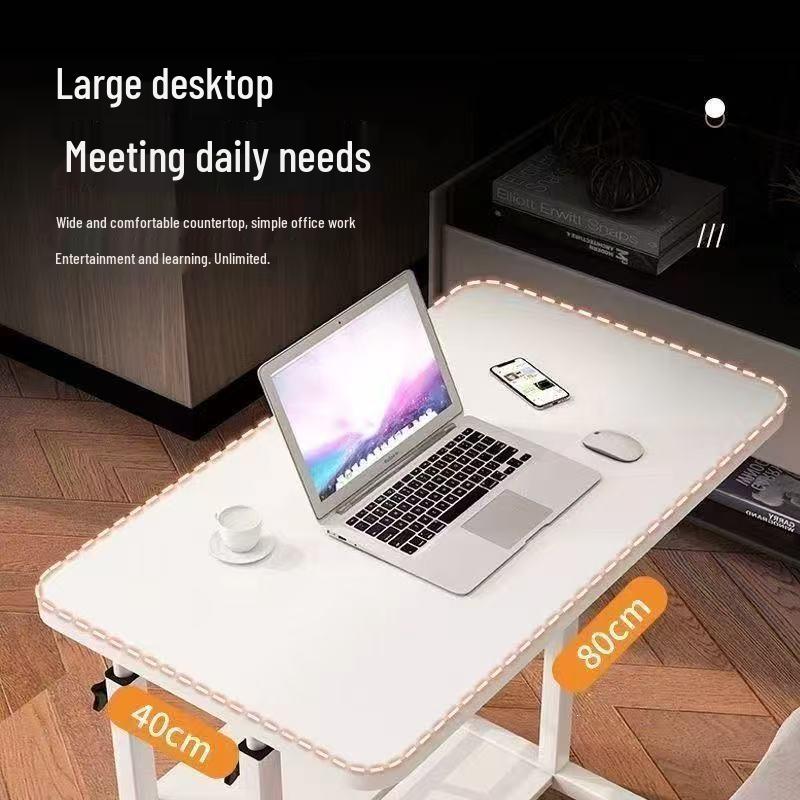 Adjustable Multi-Layer Bookshelf & Movable Laptop Table with Wheels