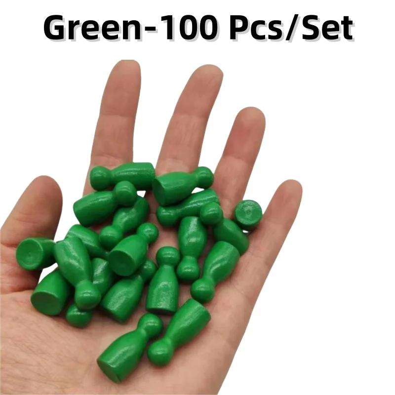 100 Pcs Colorful Wooden Chess Markers 24x12mm Board Game Tokens Marking Pieces for Strategy Games