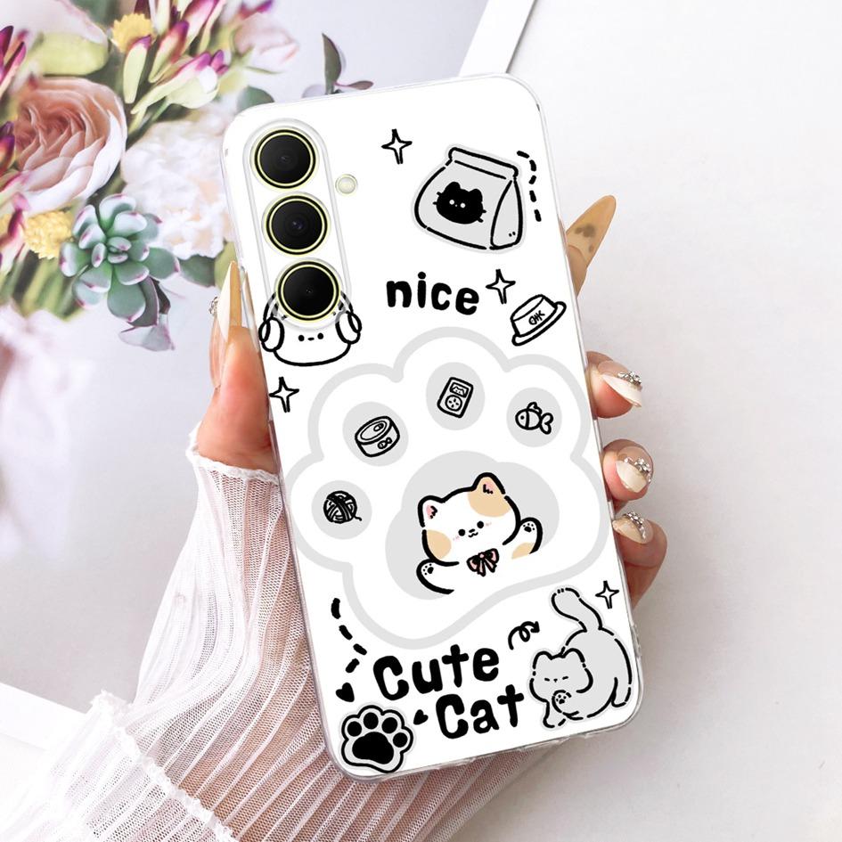 Hülle Für Samsung Galaxy A17 A37 A57 5G Cover Neue Stilvolle Blume Klare Weiche Silikon Handyhülle Für Samsung A 17 A 37 A 57 Stoßfänger