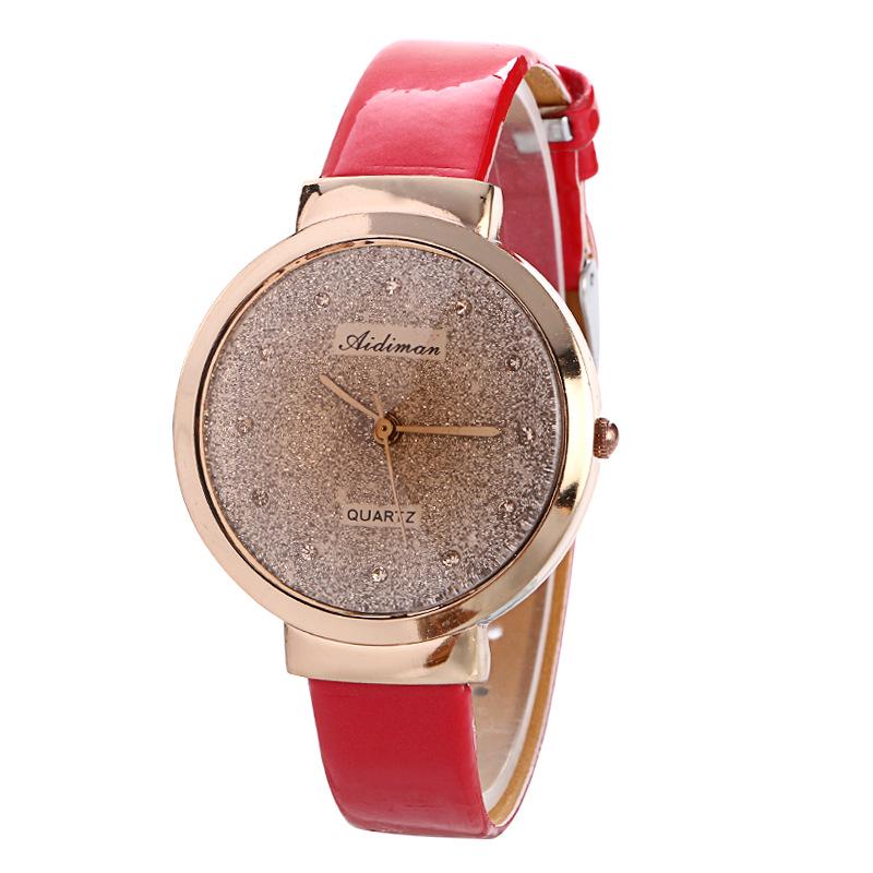 Student Trend Personality Belt Watch, Women S Fashion Watch, Glitter Couple Watch 886 красный