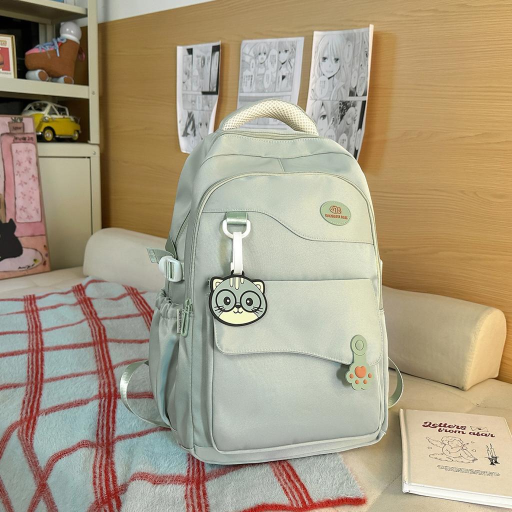 Schoolbag, high-value backpack, large capacity for middle school and college students, Korean style simple and versatile travel backpack