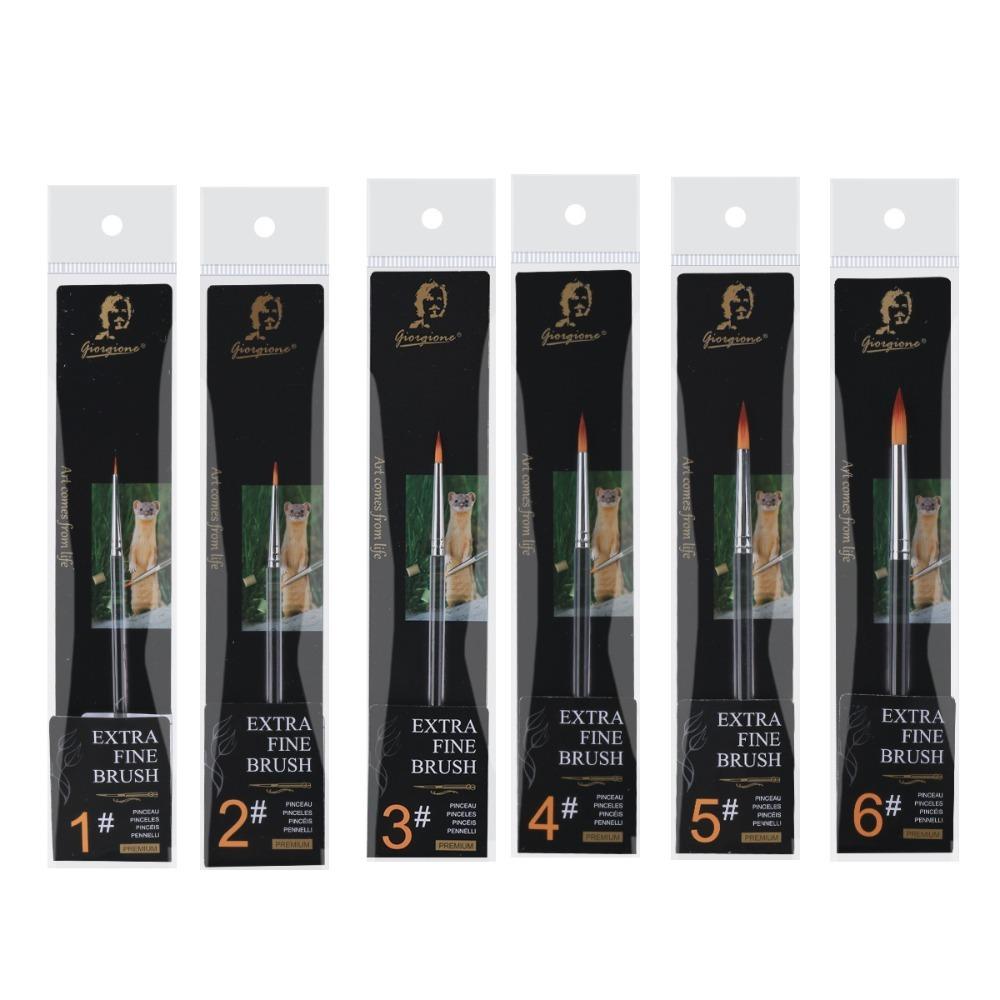 

6pcs Different Shape Watercolor Drawing Brushes Transparent Handle Art Paint Brushes Child