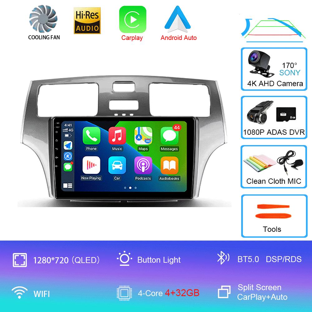 Autoradio Android 14 Carplay Auto Für Lexus ES300 ES330 XV30 ES250 2001-2006 2Din DVD Multimedia Video Player Carplay GPS Stereo